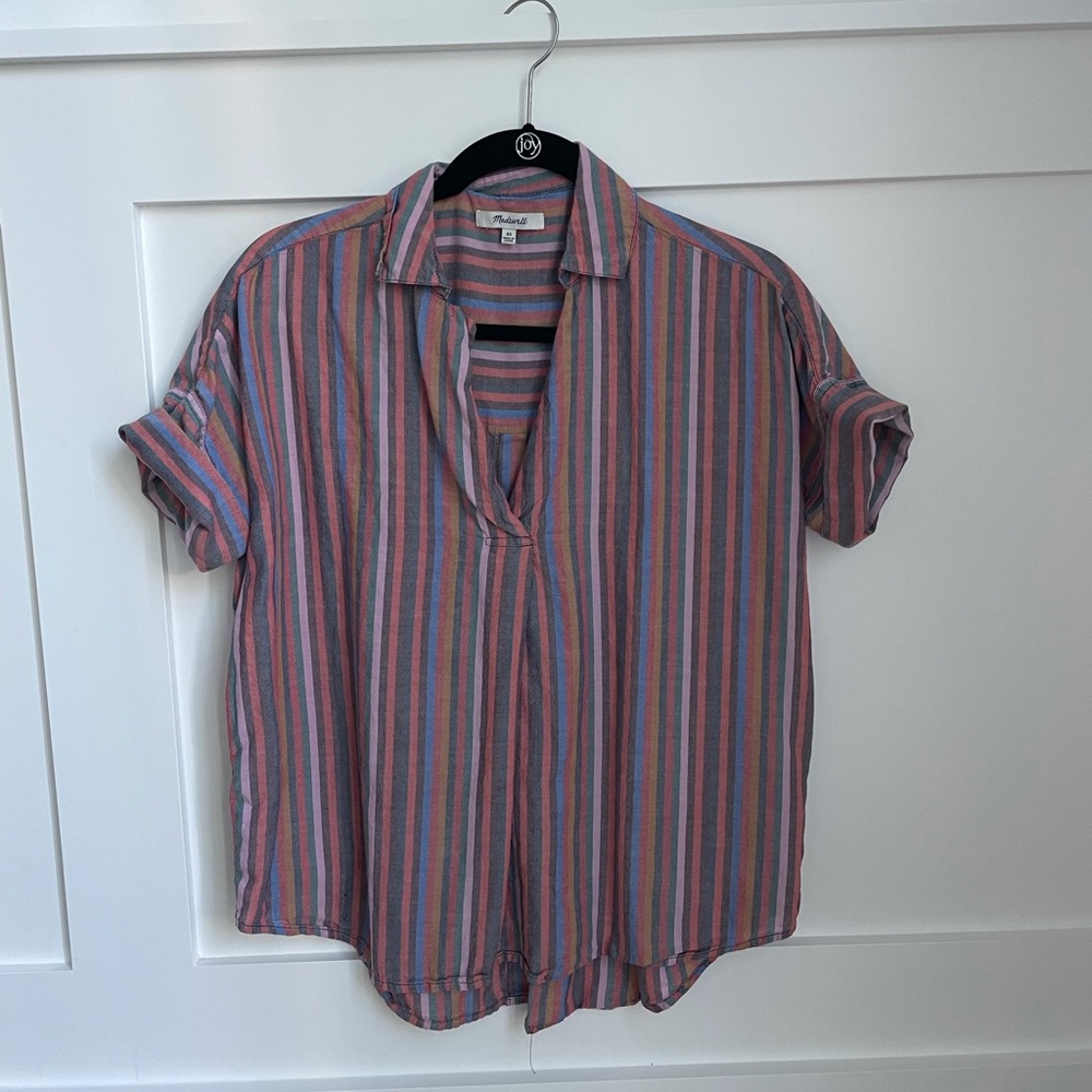 Madewell Mulit-Colored Striped Button Down Tshirt